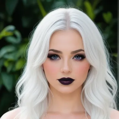 Ethereal Silver Hair Portrait