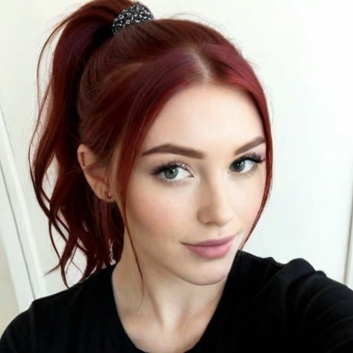 Crimson Hair, Soft Light Portrait