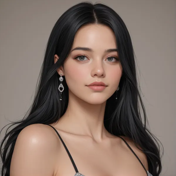 Elegant Dark Hair Portrait