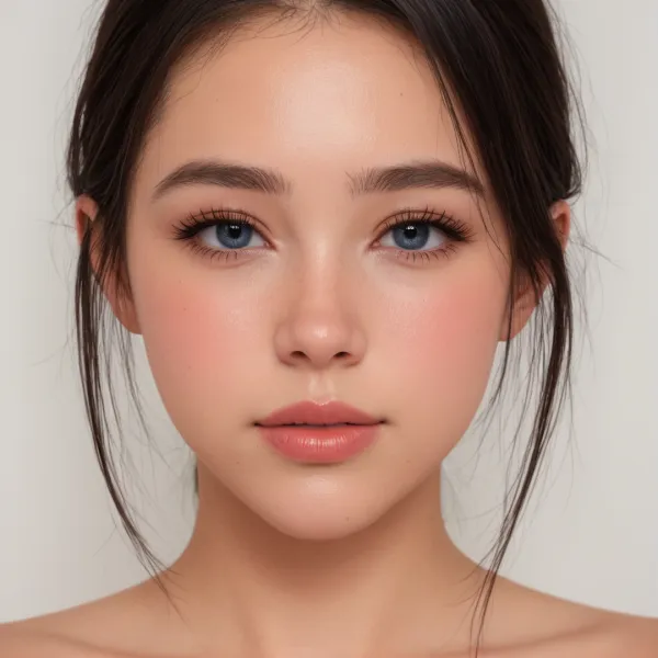 Serene Portrait with Rosy Blush