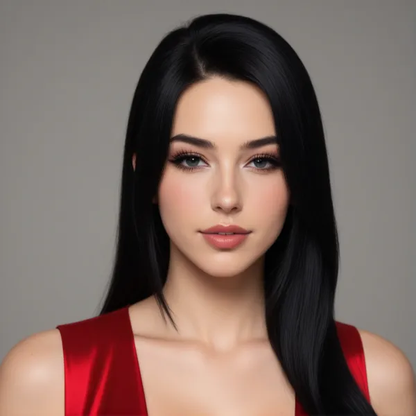 Elegant Crimson Hair Portrait