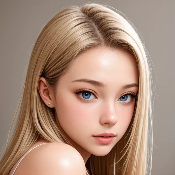 Serene Blue-Eye Beauty Portrait