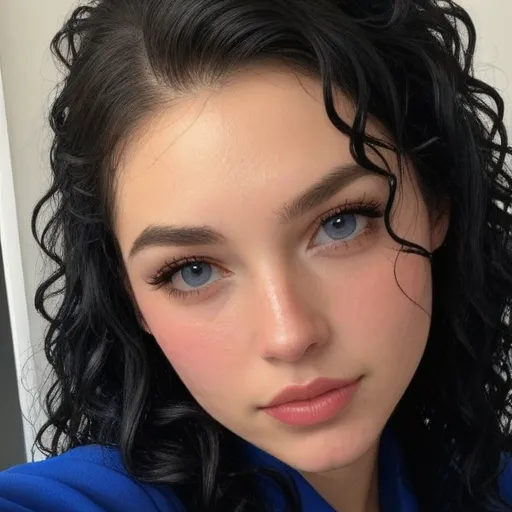 Glowing Curly Hair Close-Up