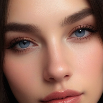 Ethereal Blue Eyes Close-Up