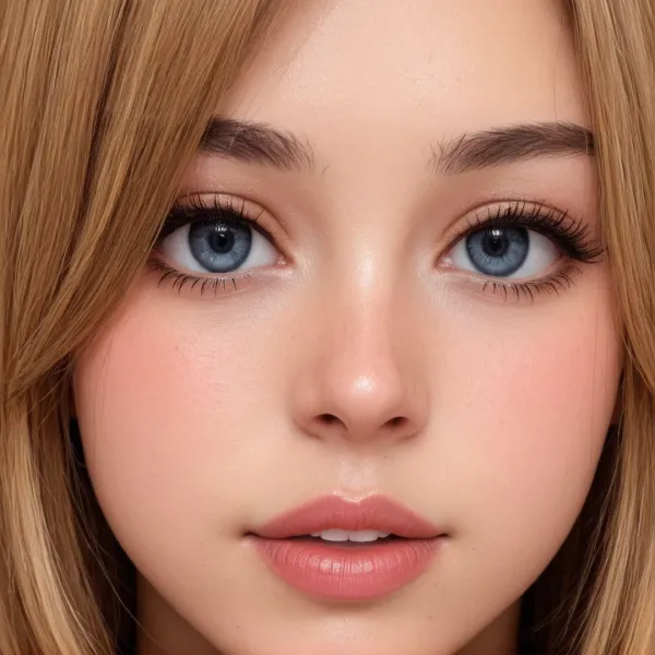 Gentle Blue-Eyed Close-Up