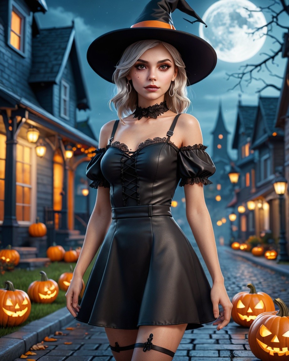 Moonlit Witch's Evening Stroll