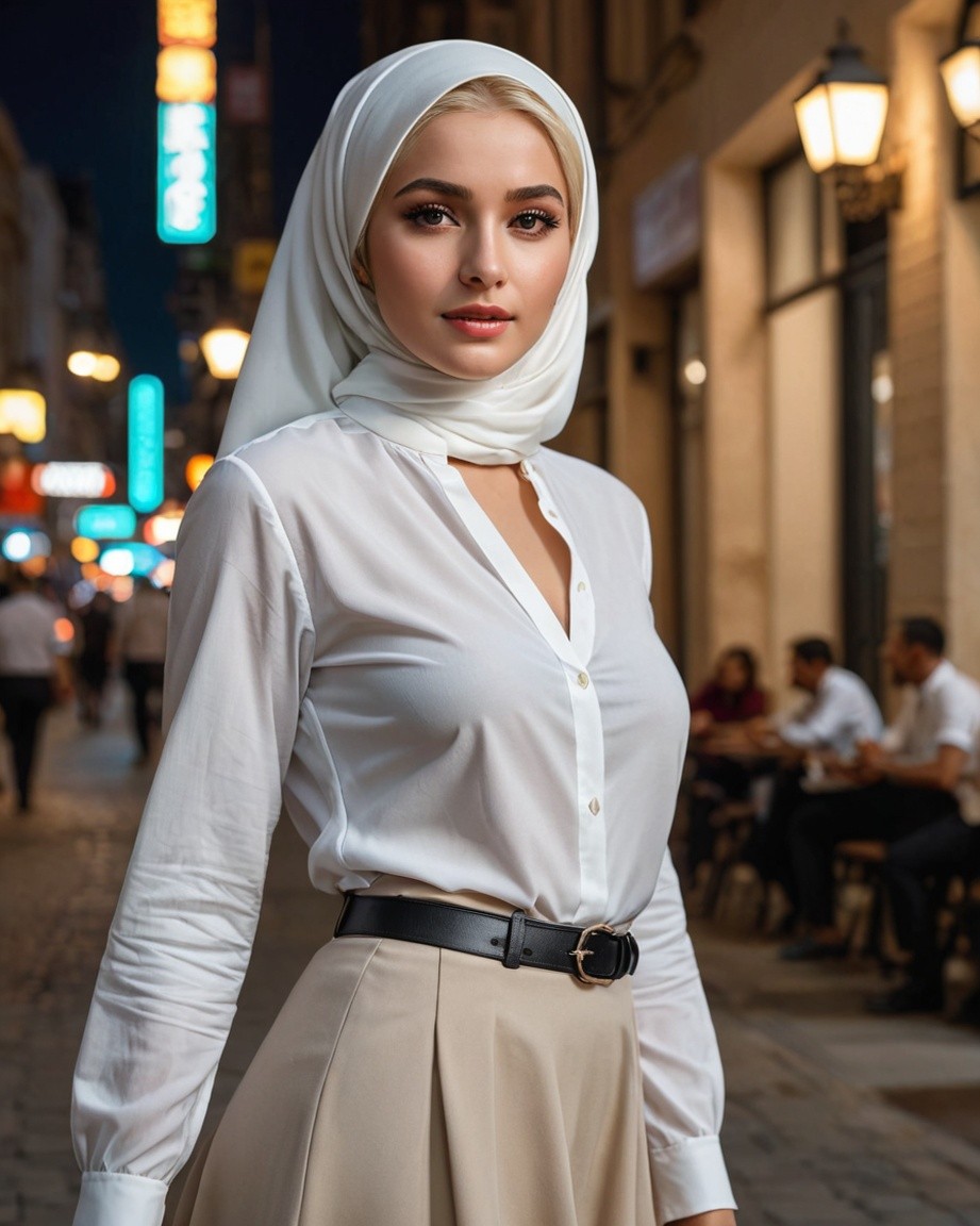 Elegant Urban Night Portrait