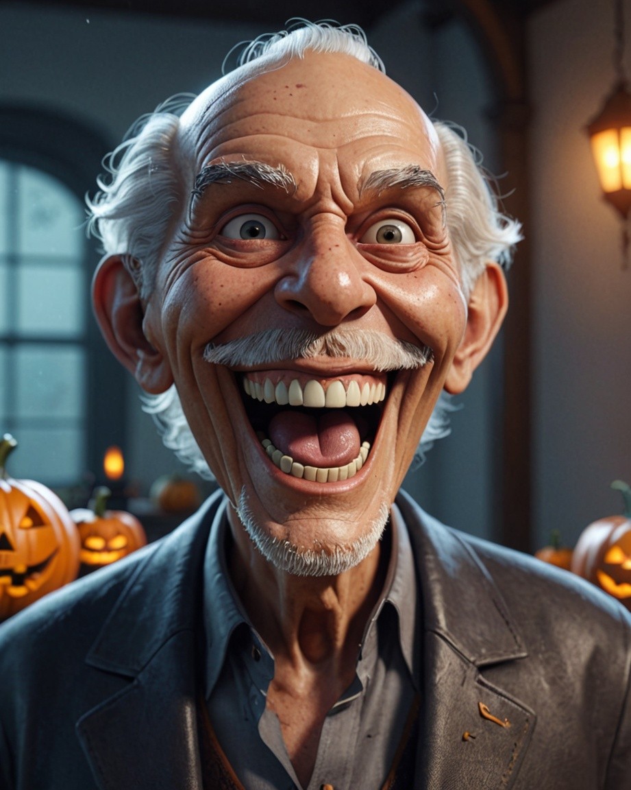 Halloween Grin Under Warm Light