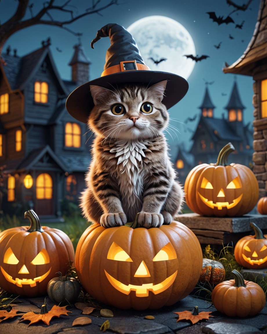 Whimsical Cat Art