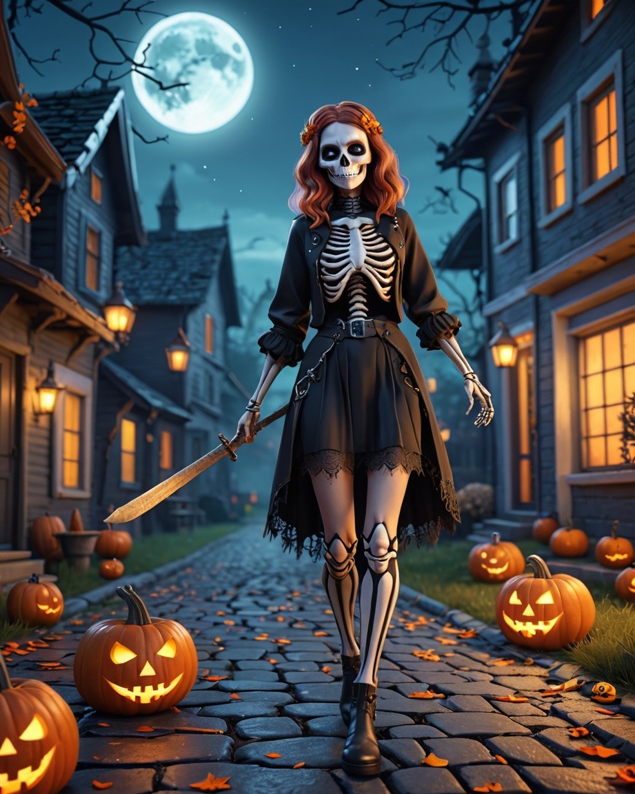 Moonlit Skeleton Stroll