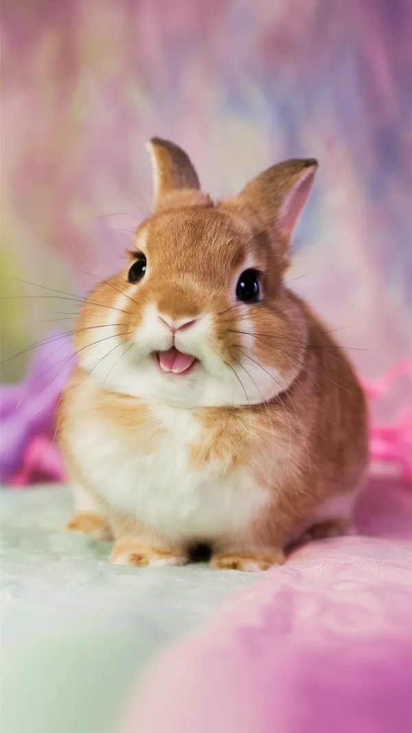 Fluffy Bunny's Joyful Gaze