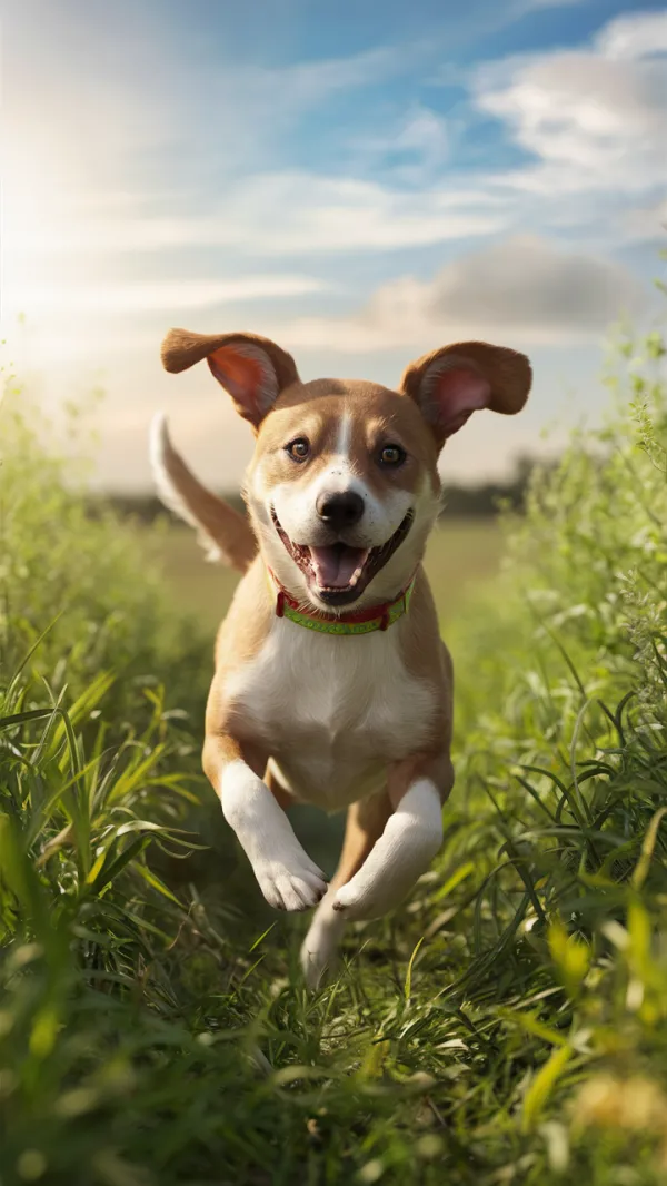 Joyful Paws in Sunlight