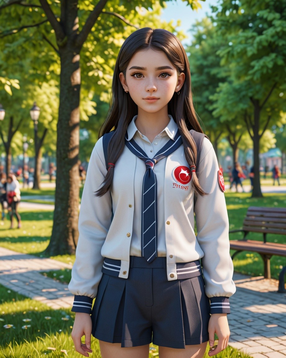 Sunlit School Park Portrait