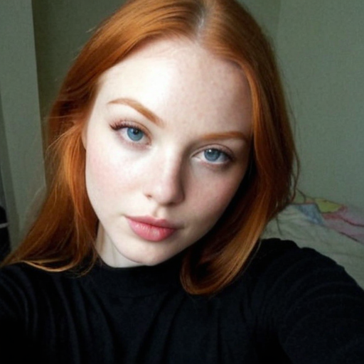 Crimson Hair Glow Selfie