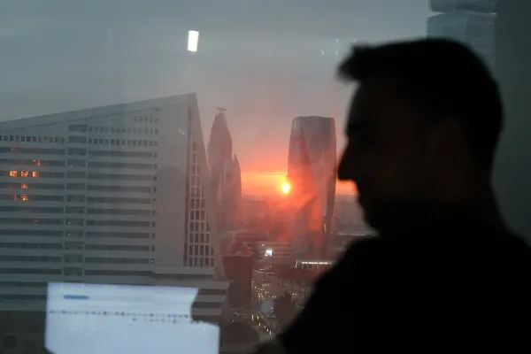 Urban Sunset Reflection