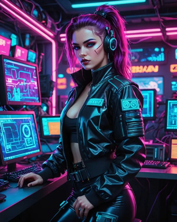 Neon Cyberpunk Portrait