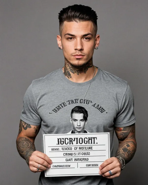 Tattooed Mugshot Portrait