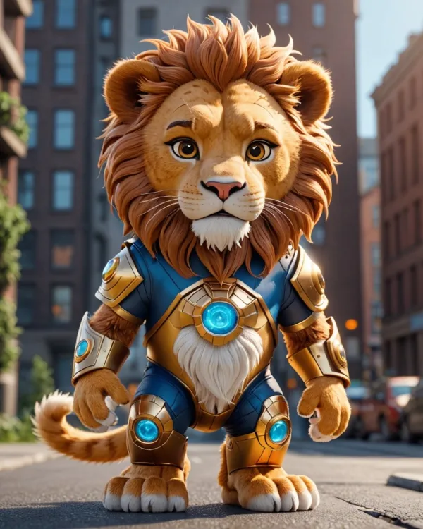 Heroic Cyberpunk Lion