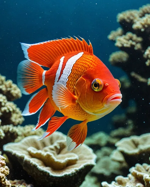 Vibrant Clownfish Swim