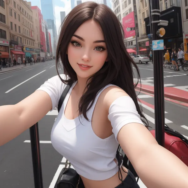 Cheerful Urban Selfie
