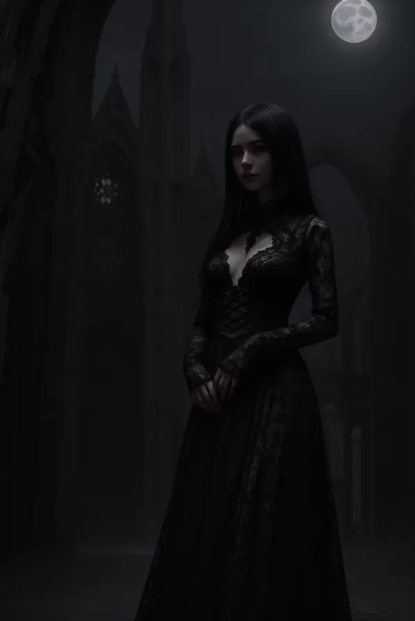 Dark Gothic Melancholic Moonlit