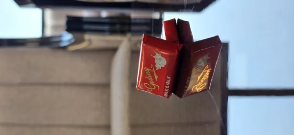 Whimsical Floating Red Cartons
