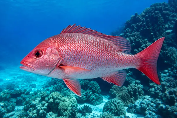 Vibrant Red Fish Underwater