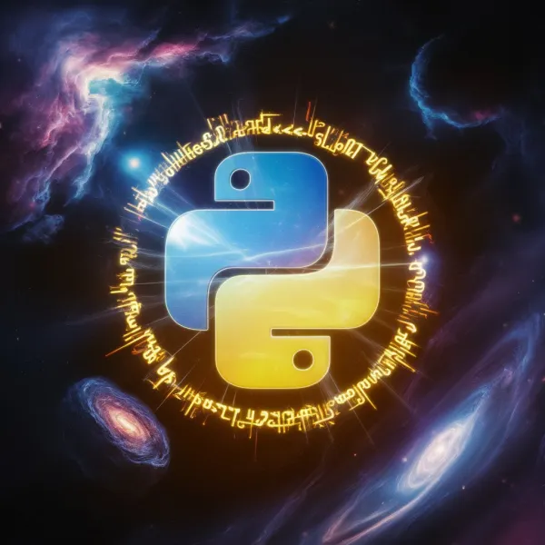 Mystical Cosmic Python Glowing Symbol