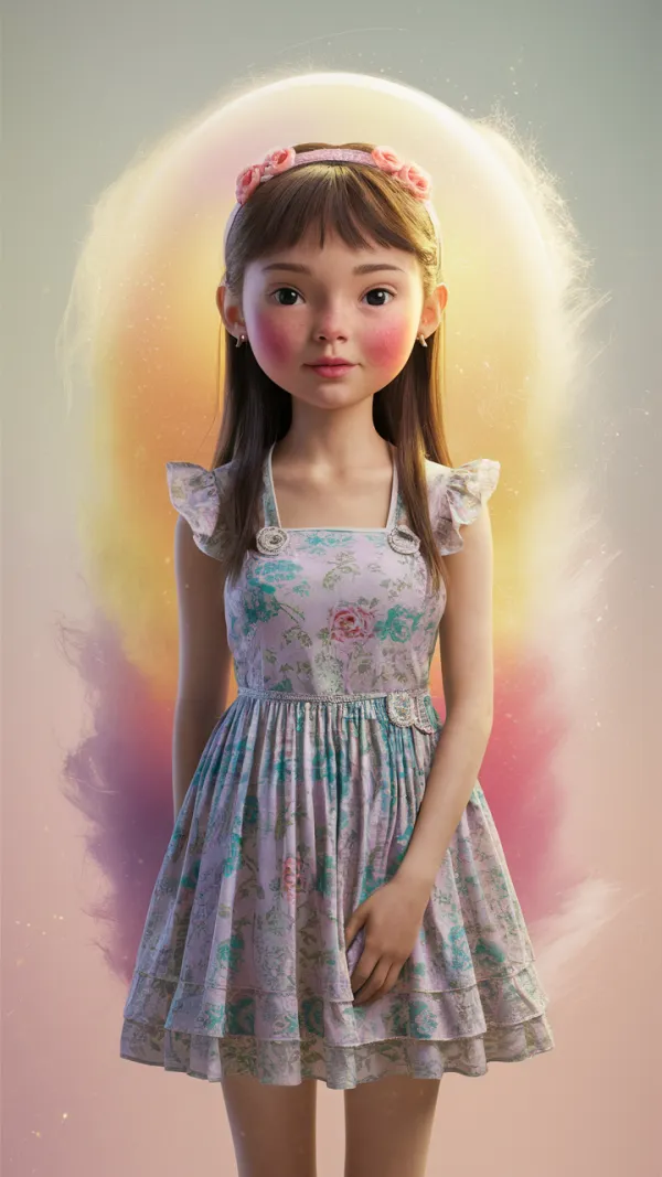 Serene Innocent Floral Portrait