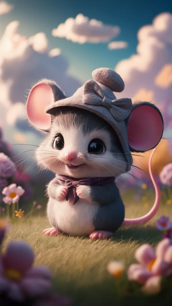 Cheerful Cute Whimsical Mouse
