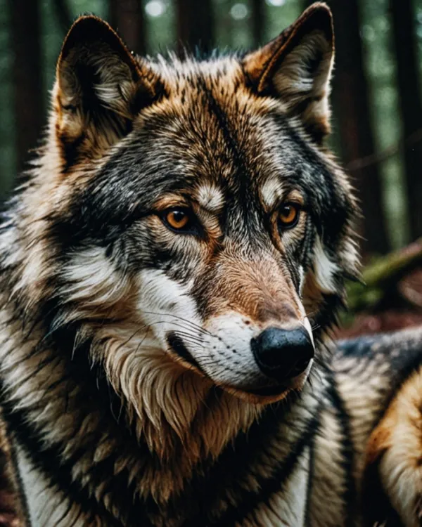 Intense Gaze Calm Wolf