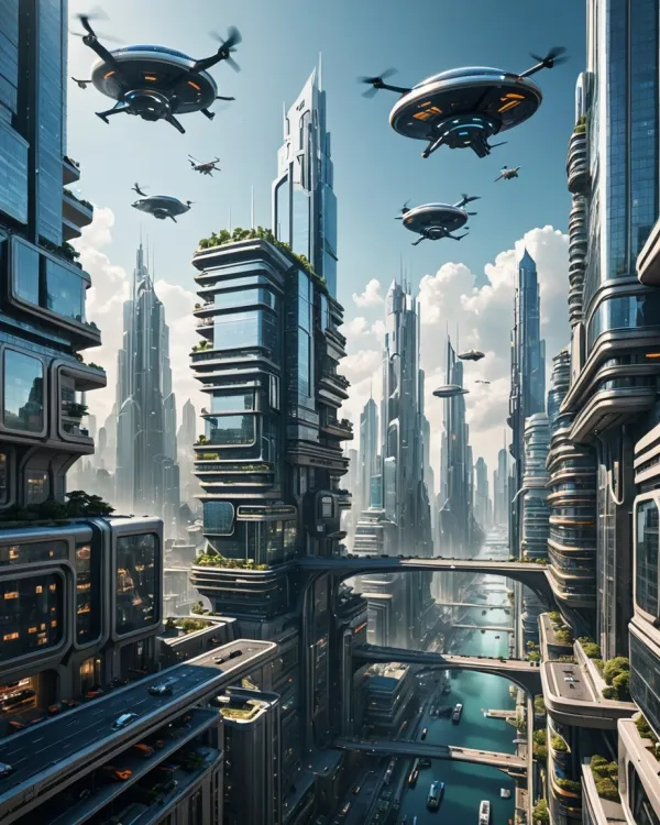 Utopian Futuristic Cityscape