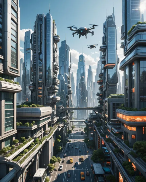 Vibrant Futuristic Cityscape