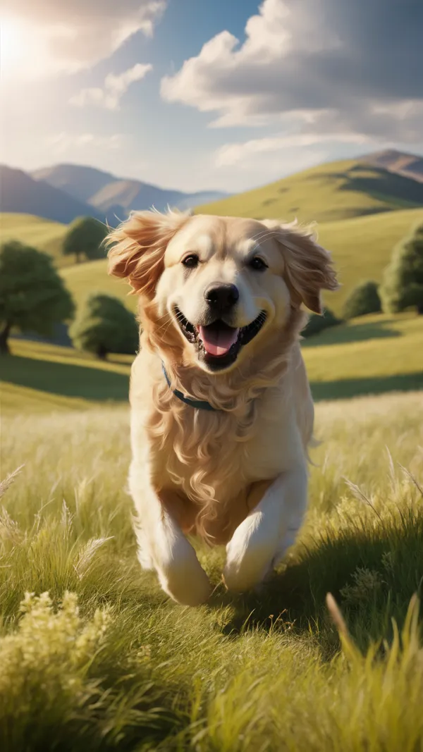 Joyful Golden Retriever Sprint