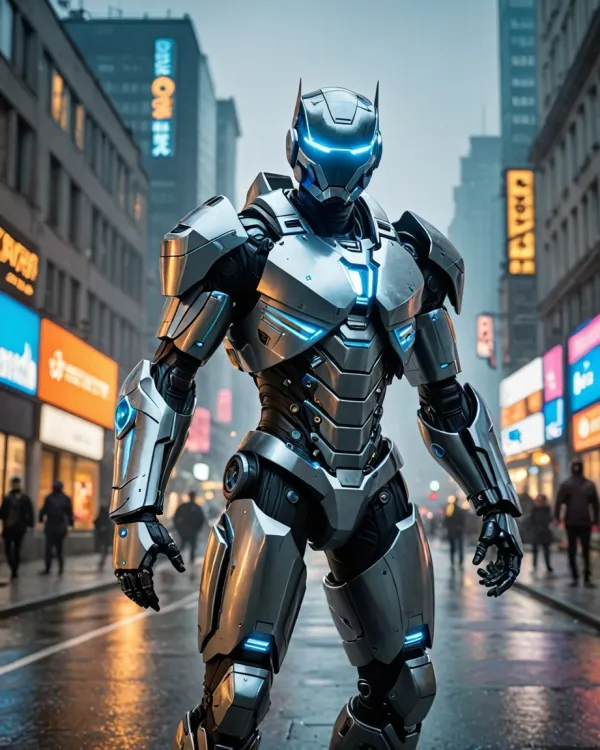 Imposing Futuristic Robot