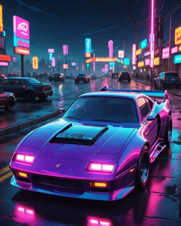 Neon Cyberpunk Night Drive