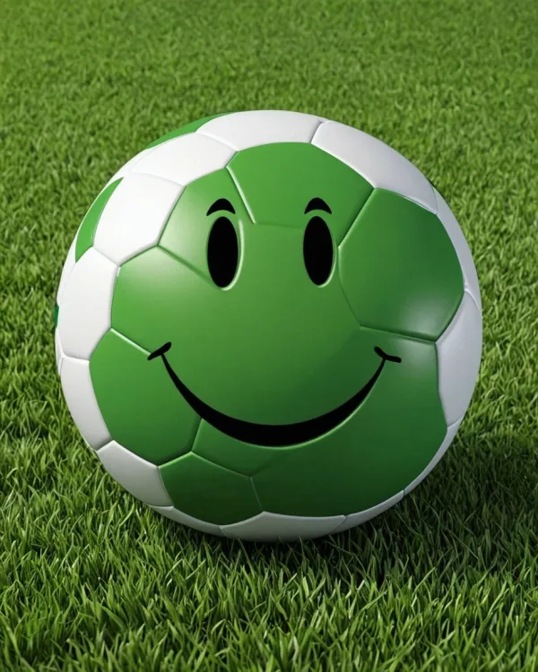 Cheerful Playful Smiling Soccer Ball
