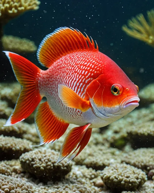 Vibrant Red Fish Underwater
