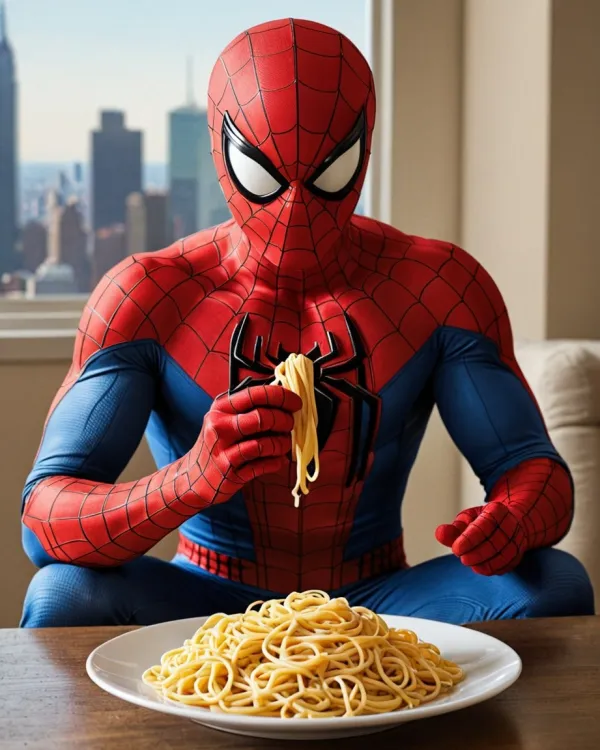 Playful Superhero Spaghetti
