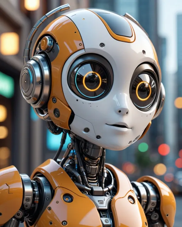 Curious Futuristic Robot