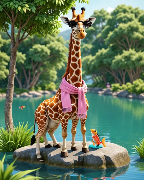 Whimsical Giraffe Portrait