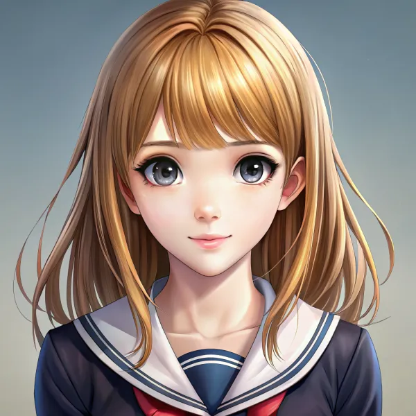 Serene anime girl portrait