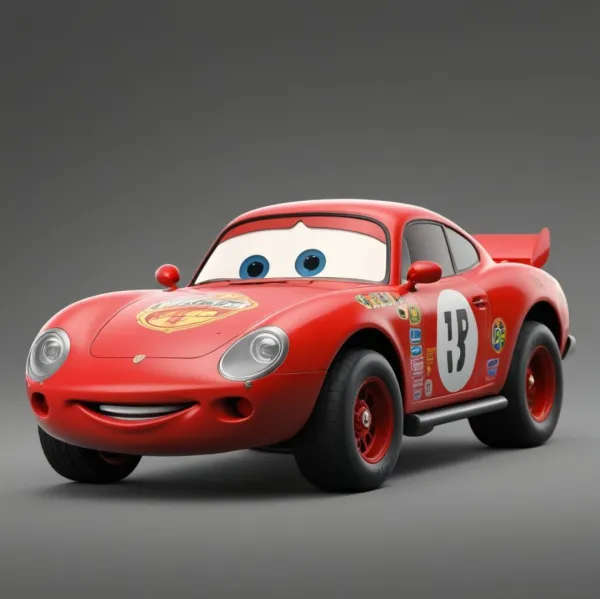 Playful Cartoon Race Car