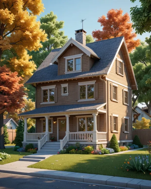 Warm Autumnal Suburban Home