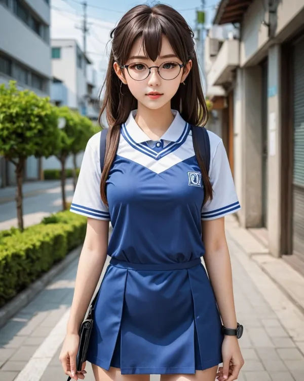 Serene Urban Student Portrait