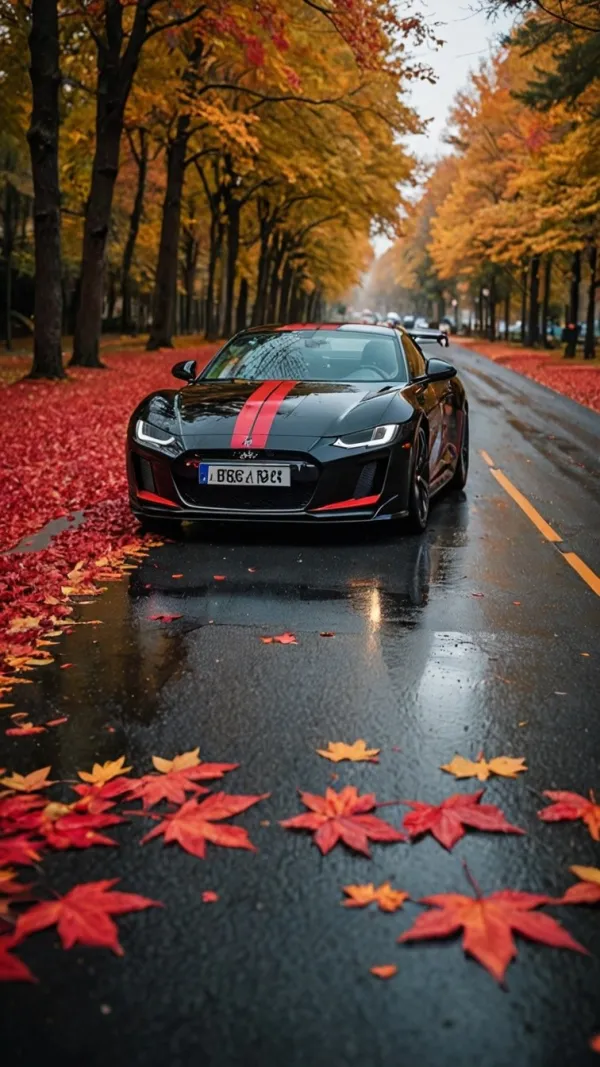 Moody Autumn Sports Car