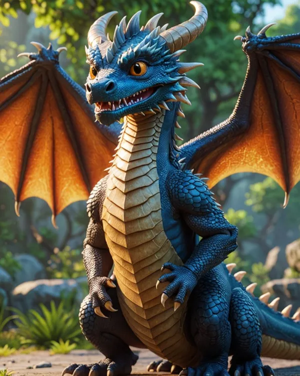 Majestic Blue Dragon