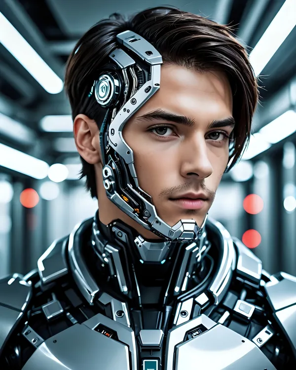 Determined Cyborg Portrait