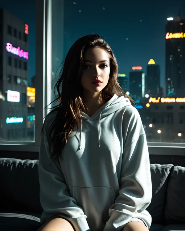 Contemplative Night Portrait