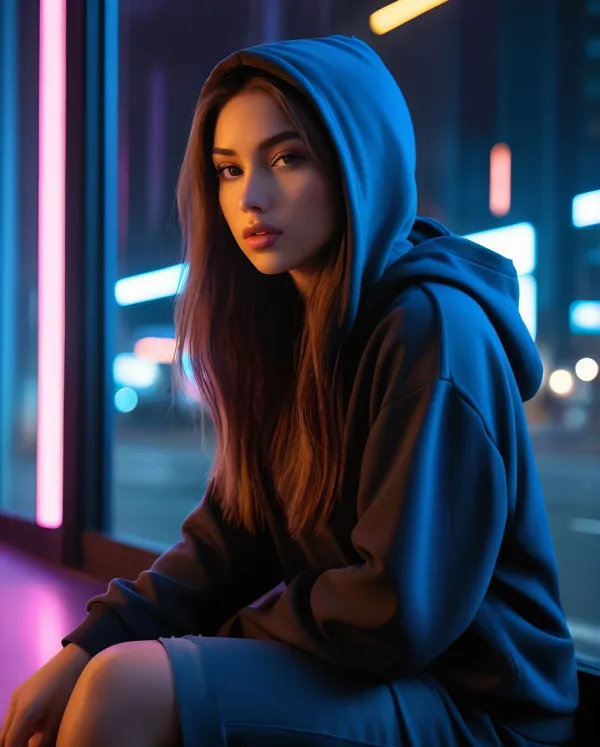Moody Neon Contemplation